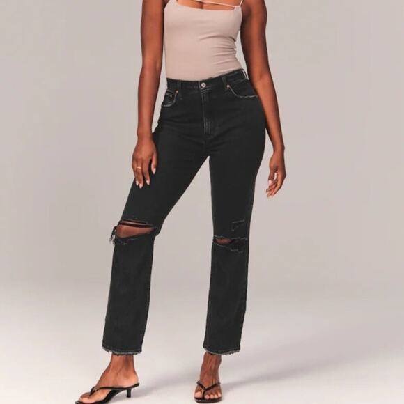 Abercrombie & Fitch Denim - Abercrombie & Fitch Curve Love The Ankle Straight Ultra High Rise Jeans 26/2S
